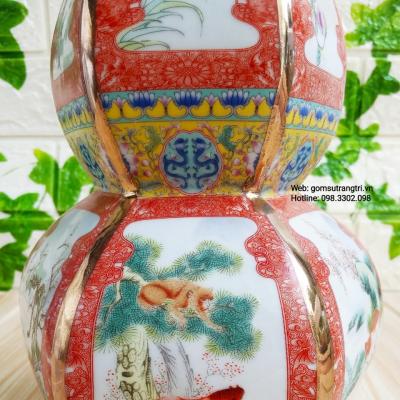Bình Hồ Lô họa tiết 12 con giáp